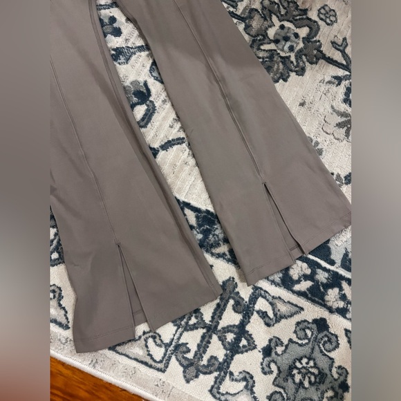 Calvin Klein Performance Embrace High Waist Flared Pants with Slits Moonrock - Picture 9 of 10